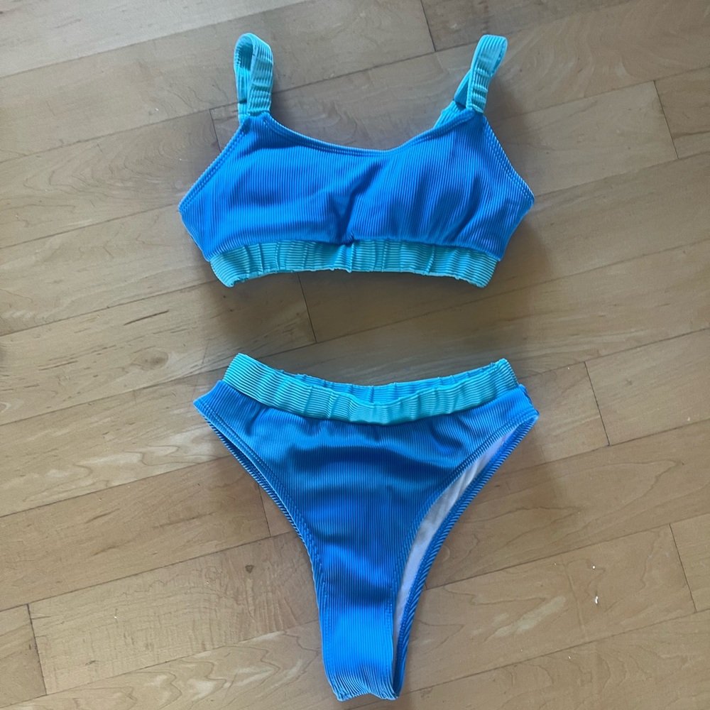 SHEIN blue high waisted bikini - size small - worn once